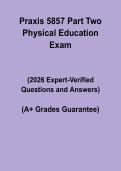 Praxis 5857 Part Two Physical Education 2026 &vert; Practice Questions & Study Guide PDF