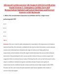 Advanced Cardiovascular Life Support &lpar;ACLS&rpar; Certification Exam Version 1&comma; 2 & 3 &ndash; Emergency Cardiac Care and Resuscitation &ndash; Updated Questions&comma; Answers&comma; and Rationales Exam Package