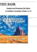 Test Bank for Sensation and Perception&comma; 10th Edition by Goldstein & Cacciamani &ndash; All Chapters 1-15 &lpar;Verified&rpar;