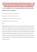  ATI RN & PN Comprehensive Nursing Exam Version 3&ndash; Full  Program Review for Nursing Licensure Prep Updated and  Latest Questions and Correct Answers with Rationale 
