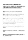 MN COSMETOLOGY LAWS AND RULES CERTIFICATION EVALUATION 2026 QUESTIONS WITH PRACTICE SOLUTION GRADED A&plus;
