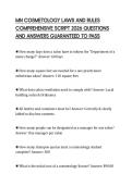 MN COSMETOLOGY LAWS AND RULES COMPREHENSIVE SCRIPT 2026 QUESTIONS AND ANSWERS GUARANTEED TO PASS