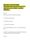 MED SURG 2 HESI QUIZ BANK  CERTIFICATION EVALUATION 2026 FULL  QUESTIONS AND CORRECT ANSWERS  GRADED A&plus;