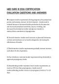 MED SURG III 2026 CERTIFICATION  EVALUATION QUESTIONS AND ANSWERS 