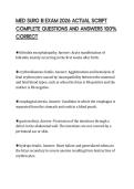 MED SURG III EXAM 2026 ACTUAL SCRIPT COMPLETE QUESTIONS AND ANSWERS 100&percnt; CORRECT