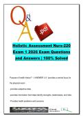 NURS 220 &ndash; Exam 1 120 Questions & Answers &lpar;Holistic Assessment&comma; ADPIE&comma; Health History&comma; Patient Interview&rpar; 2026