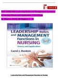 Test Bank for Leadership Roles and Management Functions in Nursing&colon; Theory and Application&comma; 11th Edition by Carol J&period; Huston &vert; Chapters 1-25 &vert; Questions & Answers &vert; Nursing Leadership & NCLEX-RN&reg; Exam Prep 