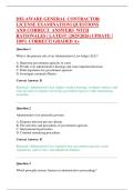 DELAWARE GENERAL CONTRACTOR  LICENSE EXAMINATION&vert; QUESTIONS   AND CORRECT  ANSWERS  WITH   RATIONALES &vert; LATEST &lbrace;20252026&rcub; UPDATE &vert;  100&percnt; CORRECT&vert; GRADED A&plus; 