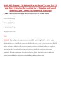 Basic Life Support &lpar;BLS&rpar; Certification Exam Version 2&ndash; CPR  and Emergency Cardiovascular Care  Updated and Latest  Questions and Correct Answers with Rationale