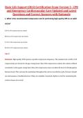 Basic Life Support &lpar;BLS&rpar; Certification Exam Version 1&comma; 2 & 3 &ndash; CPR and Emergency Cardiovascular Care &ndash; Updated Questions&comma; Answers&comma; and Rationales Exam Package