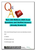 NURS 220 &ndash; Midterm Exam 300 Questions & Answers &lpar;Health Assessment&comma; Nursing Process&comma; Culture&comma; Pain&rpar; 2026