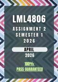 LML4806 Assignment 2 Semester 1 2026 Memo &vert; Due Date April 2026