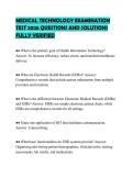 MEDICAL TECHNOLOGY EXAMINATION  TEST 2026 QUESTIONS AND SOLUTIONS  FULLY VERIFIED