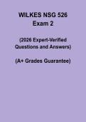 WILKES NSG 526 Exam 2 2026 &vert; Nursing Practice Questions & Study Guide PDF
