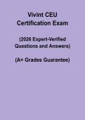 Vivint CEU Certification Exam 2026 &vert; Practice Questions & Study Guide PDF