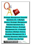 Strategic Management Chapters 1&ndash;4 &ndash; 800 Questions & Answers &lpar;Five Forces&comma; I&sol;O Model&comma; Resource-Based View&comma; Globalization&rpar; 2026