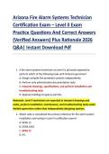 Arizona Fire Alarm Systems Technician  Certification Exam &ndash; Level II Exam  Practice Questions And Correct Answers  &lpar;Verified Answers&rpar; Plus Rationale 2026  Q&A&vert; Instant Download Pdf 