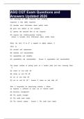 ASQ CQT Exam Questions and Answers Updated 2026