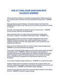 SCM 371 FINAL EXAM QUESTIONS WITH ACCURATE ANSWERS