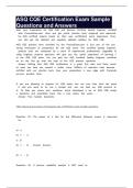 ASQ CQE Certification Exam Sample Questions and Answers