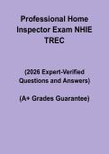 Professional Home Inspector Exam NHIE &ndash; TREC 2026 &vert; Practice Questions & Study Guide PDF