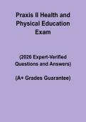 Praxis II Health and Physical Education 2026 &vert; Teacher Exam Practice Questions & Study Guide PDF