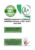 HRM2605 Assignment 2 &lpar;COMPLETE ANSWERS&rpar; Semester 1 2026 - DUE 9 April 2026&semi; 100&percnt; Correct solutions and explanations&period;