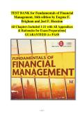 Fundamentals of Financial Management &lpar;16th Edition&rpar; by Brigham & Houston &ndash; Comprehensive Exam Prep &semi; Study and Exam Preparation Toolkit &vert; Instructor Test Bank Companion with In-Depth Rationales
