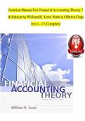 Solution Manual for Financial Accounting Theory 7th Edition by Scott & O'Brien &vert; Chapters 1-13 Complete &vert; Verified Answers