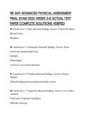 NR 509 ADVANCED PHYSICAL ASSESSMENT  FINAL EXAM 2026 WEEKS 5-8 ACTUAL TEST  PAPER COMPLETE SOLUTIONS VERIFIED