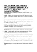 HPS NSC EXAM 3 STUDY GUIDE QUESTIONS AND ANSWERS WITH COMPLETE SOLUTIONS 100&percnt; CORRECT RATED A&plus;