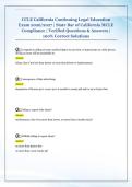 CCLE California Continuing Legal Education  Exam 2026&sol;2027 &vert; State Bar of California MCLE  Compliance &vert; Verified Questions & Answers &vert;  100&percnt; Correct Solutions 