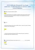 CCLE California Chiropractic Law Exam  2026&sol;2027 &vert; Verified Questions & Answers &vert; 100&percnt;  Correct Solutions 