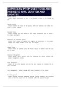 CAPM EXAM PREP QUESTIONS AND ANSWERS 100&percnt; VERIFIED AND UPDATED