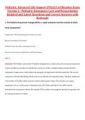 Pediatric Advanced Life Support &lpar;PALS&rpar; Certification Exam  Version 2&ndash; Pediatric Emergency Care and Resuscitation  Updated and Latest Questions and Correct Answers with  Rationale
