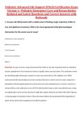 Pediatric Advanced Life Support &lpar;PALS&rpar; Certification Exam  Version 3&ndash; Pediatric Emergency Care and Resuscitation  Updated and Latest Questions and Correct Answers with  Rationale 