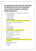 911 DRIVING SCHOOL FINAL EXAM LATEST 2026 UPDATE  FAST REVIWED FROM ACTUAL TEST 100 QUESTIONS  AND 100&percnt; VERIFIED ANSWERS&vert; A&plus; GRADE Q&A &vert;  INSTANT DOWNLOAD PDF 