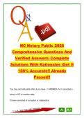 NC Notary Public 2026 &lpar;NNA-101&rpar; &ndash; 40 Questions & Answers on Notarial Acts&comma; Requirements&comma; Procedures &ndash; North Carolina