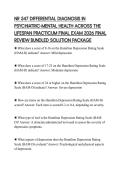 NR 547 DIFFERENTIAL DIAGNOSIS IN  PSYCHIATRIC-MENTAL HEALTH ACROSS THE  LIFESPAN PRACTICUM FINAL EXAM 2026 FINAL  REVIEW BUNDLED SOLUTION PACKAGE
