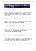 CAPM Exam Questions and Answers Updated 2026