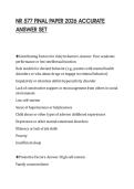 NR 577 FINAL PAPER 2026 ACCURATE  ANSWER SET 