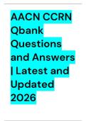 AACN CCRN  Qbank Questions and Answers  &vert; Latest and Updated 2026
