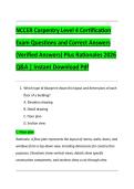 NCCER Carpentry Level 4 Certification  Exam Questions and Correct Answers  &lpar;Verified Answers&rpar; Plus Rationales 2026  Q&A &vert; Instant Download Pdf 