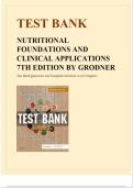Test bank for Nutritional Foundations and Clinical Applications&colon; A Nursing Approach 7th Edition fully covered with test questions and answers guide A&plus;