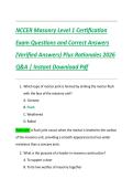 NCCER Masonry Level 1 Certification  Exam Questions and Correct Answers  &lpar;Verified Answers&rpar; Plus Rationales 2026  Q&A &vert; Instant Download Pdf 