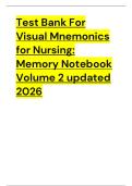 Test Bank For Visual Mnemonics for Nursing&colon; Memory Notebook Volume 2 updated 2026