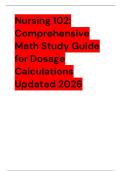 Nursing 102&colon; Comprehensive Math Study Guide for Dosage Calculations Updated 2026 