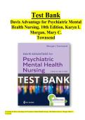  Davis Advantage for Psychiatric Mental Health Nursing&comma;Test Bank 10th Edition&comma; Karyn I&period; Morgan&comma; Mary C&period;  Townsend All Chapters &lpar;1-43&rpar;&vert;A&plus; ULTIMATE GUIGE 2023