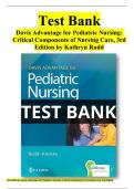 Davis Advantage for Pediatric Nursing&colon; Critical Components of Nursing Care&comma; 3rd Edition by Kathryn Rudd  All Chapters &lpar;1-22&rpar;&vert; A&plus; ULTIMATEGIDE 2023