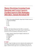 Master Electrician Licensing Exam  Questions and Correct Answers  &lpar;Verified Answers&rpar; Plus Rationales  2026 Q&A &vert; Instant Download Pdf 